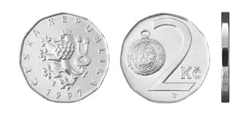 Česká mince 2 Kč – ročník ražby 1997